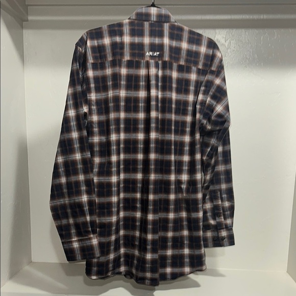 Cinch Casual Button Down Shirt Brown and Blue - Picture 5 of 5